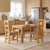 Dining Set 5 pcs Grey Solid Oak Wood 3430359