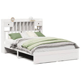 Bookcase Bed without Mattress White 140x200cm Solid Wood Pine 3322420
