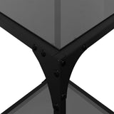 Coffee Tables with Black Glass Top 2 pcs 30x30x40 cm Steel 845957
