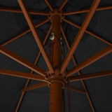 Garden Parasol with Wooden Pole 330 cm Anthracite 47214