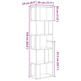 Book Cabinet/Room Divider Black Oak 45x24x159 cm Engineered Wood 862400