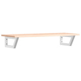 Basin Shelf Wall Mounted Steel and Solid Wood Oak 3302550