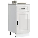 Kitchen Base Cabinet Porto High Gloss White Engineered Wood 853949