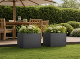 Garden Planter 2 pcs Black 45 x 45 x 45 cm Cold-rolled Steel 8004967