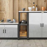 Kitchen Storage HATTEM Silver 30 x 50 x 92 cm Steel 874980