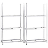 3-Layer Tire Racks 2 pcs Silver 110x40x200 cm Steel 152896