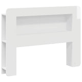 Headboard Cabinet with Storage High Gloss White Engineered Wood 8001268