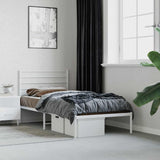 Metal Bed Frame without Mattress with Headboard White 90x200cm 352361