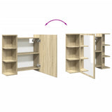 Bathroom Mirror Cabinet Sonoma Oak 80x20.5x64 cm Engineered Wood 849603
