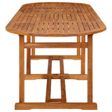 Dining Set Brown Solid Acacia Wood Large Collapsible 3086981