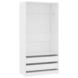 Wardrobe White 100x50x200 cm Engineered Wood 800603