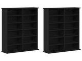 CD Cabinet 2 pcs Black Oak 60 x 17 x 92 cm Engineered Wood 8012733