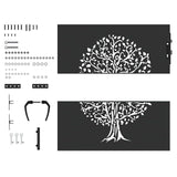 Garden Gate with Lock Black 85 x 100 cm Powder-coated steel 42015859
