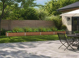 Raised Garden Bed Wood Brown 320 x 40 x 24 cm cold-rolled steel 8006339