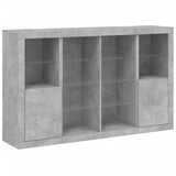 Sideboards with LED Lights 3 pcs Concrete Grey Engineered Wood 3209138