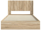 Bed Frame with Storage and Headboard Sonoma Oak 90 x 200 cm 3414057