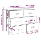 Sideboard HAMAR Dark Grey 113x40x80 cm Solid Wood Pine 340450