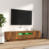 2 Piece TV Cabinet Set with LED Lights Smoked Oak Engineered Wood 3120167