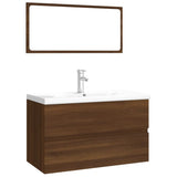 Bathroom Furniture Set Brown Oak Engineered Wood 3120353