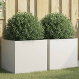 ZNTS Planters 2 pcs White 49x47x46 cm Steel 841562