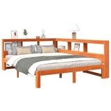 Bookcase Bed without Mattress Wax Brown 140x200 cm Solid Wood Pine 3324384