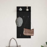 Wall-Mounted Coat Rack with Shelf Black Oak 40 x 10 x 90 cm 874452