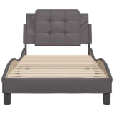 Bed Frame without Mattress "Zadar" Grey 100x200 cm Faux Leather 3208166