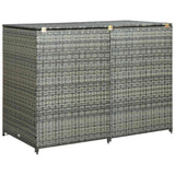 Double Wheelie Bin Shed Poly Rattan Anthracite 148x77x111 cm 46463