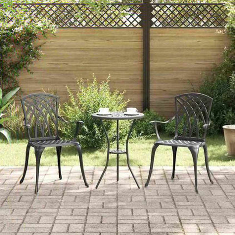 Garden Chair 2 pcs Black 55 x 56.5 x 91cm Aluminium 42002399
