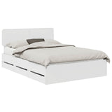 Bed Frame with Drawer White 160 x 200 cm Engineered Wood 3412164