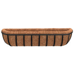 Wall Troughs 2 pcs with Coco Liners Black 91x20x23 cm Steel 319356