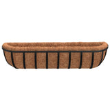 Wall Troughs 2 pcs with Coco Liners Black 91x20x23 cm Steel 319356
