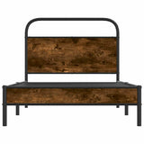 Bed Frame Without Mattress 100x190 cm Smoked Oak Engineered Wood 4100350