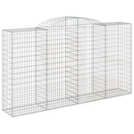 Arched Gabion Baskets 10 pcs 300x50x160/180 cm Galvanised Iron 3146763