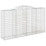 Arched Gabion Baskets 10 pcs 300x50x160/180 cm Galvanised Iron 3146763