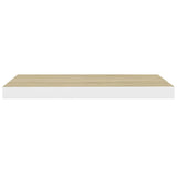 Floating Wall Shelves 4 pcs Oak and White 60x23.5x3.8 cm MDF 326578