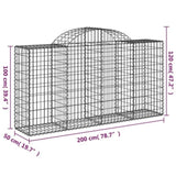 Arched Gabion Baskets 30 pcs 200x50x100/120 cm Galvanised Iron 3146337