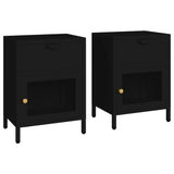 Nightstands 2 pcs Black 40x30x54.5 cm Steel and Glass 3095202