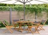 5 Piece Garden Dining Set Anthracite Fabric and Solid Wood 3281773