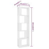 Book Cabinet/Room Divider White 45x24x159 cm Engineered Wood 800108