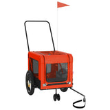 Pet Bike Trailer Orange and Black Oxford Fabric and Iron 93928