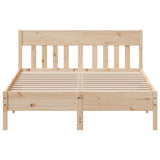 Bed Frame without Mattress 135x190 cm Double Solid Wood Pine 842666