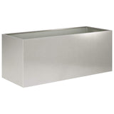 Garden Planter 2 pcs Silver 100 x 40 x 40 cm Stainless Steel 8005255