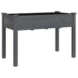 Wheeled Planter with Liner Grey 118x59x80 cm Solid Wood Fir 3157828