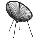 ZNTS 5 Piece Outdoor Dining Set PVC Rattan Black 3060280