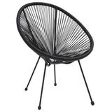 ZNTS 5 Piece Outdoor Dining Set PVC Rattan Black 3060280