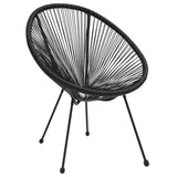 Moon Chair Set of 2 Black Round PVC Rattan Garden Chair Round 312164