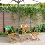 3 Piece Bistro Set Leaf Pattern Fabric and Solid Wood 3281752