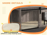 Dog Crate Furniture with Removable Cushion for Medium Dogs, 80 x 54 x 57cm - Brown T3398P349630