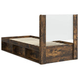 Bed Frame with Storage and Headboard Smoked Oak 100 x 200 cm 3413889